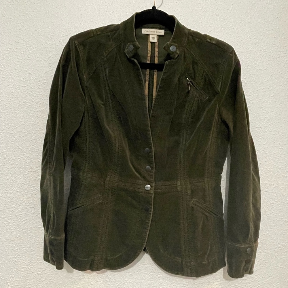 Coldwater Creek Fall jacket/blazer. Fall moss green color size P8 Soft Fabric